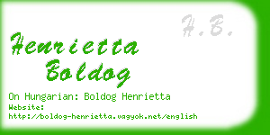 henrietta boldog business card